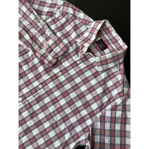 UNTUCKit Shirt Mens Medium M Slim Fit Red‎ Buffalo Check Button Up Long Sleeve